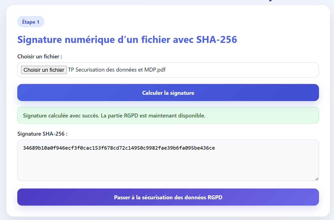 Signature numérique SHA-256