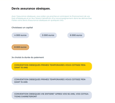 Formulaire assurance personnalisé